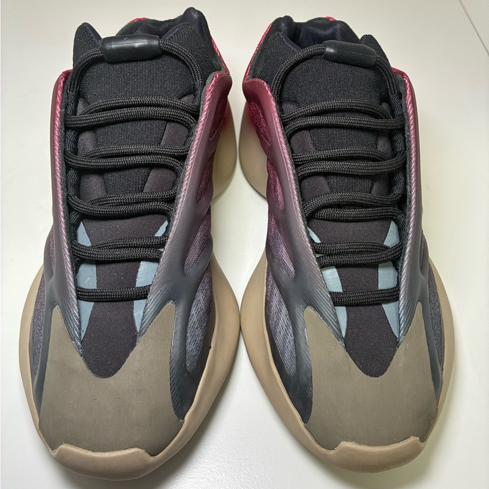 adidas Yeezy 700 v3 “Fade Carbon” Kids Sneakers - Black, Gray, Tan, Red, Blue - Picture 6 of 6